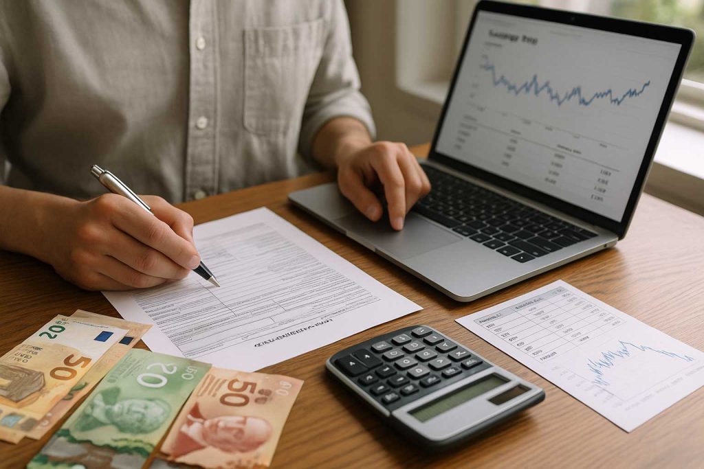 Canadian expat calculating taxes using correct currency exchange rates.